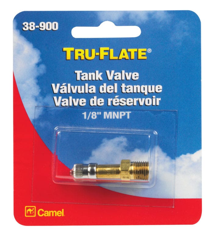 Tru-Flate TRFL38900 Brass Tank Valve 1 8 In. Male 1 Pc