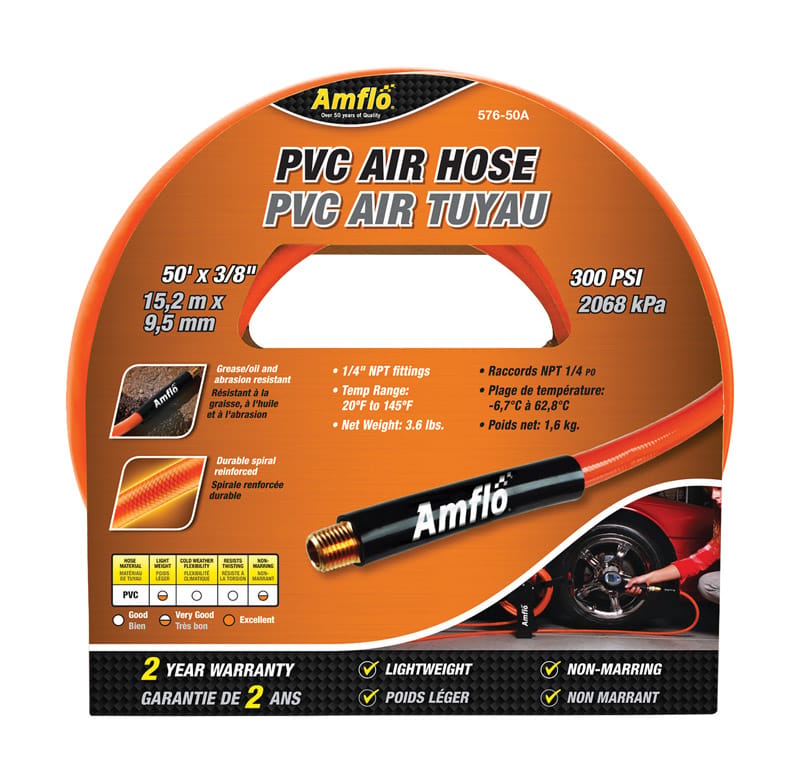 Amflo AMFL57650A 3 8 In. X 50 Ft. Pvc Air Hose