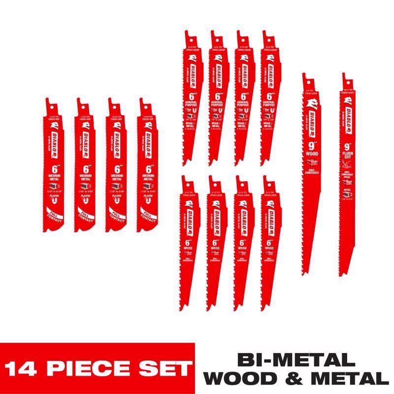 Diablo DS0014S Recip Bld Set 14Pc