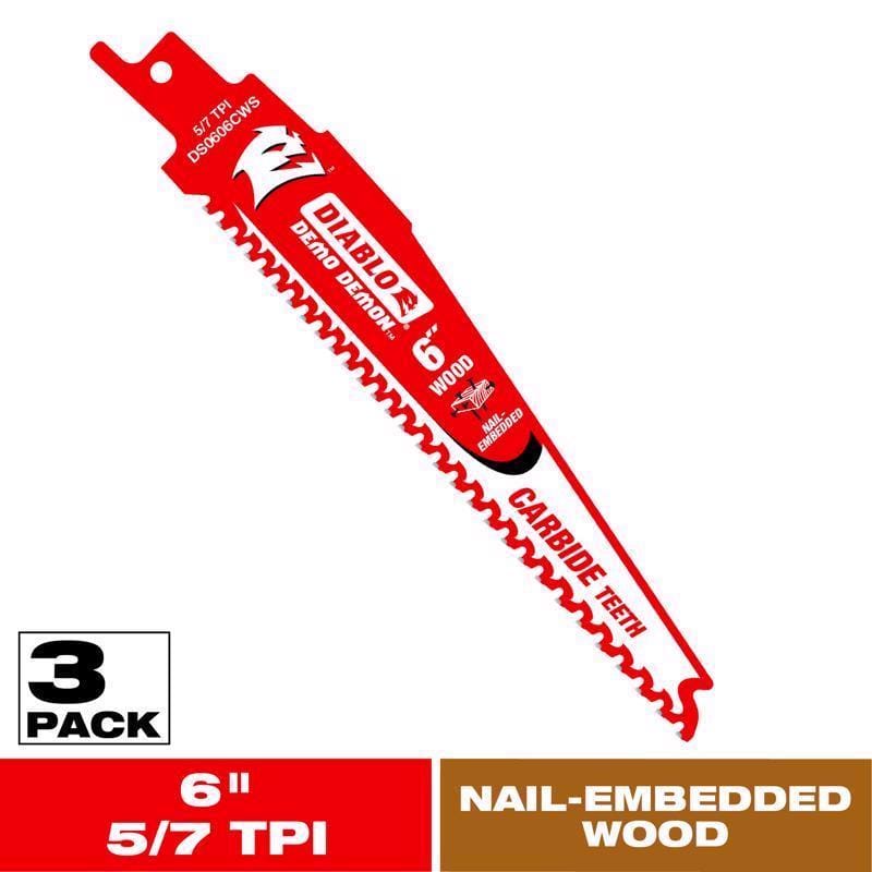 Diablo DS0606CWS3 Recip Saw Blade 65 7Tpi