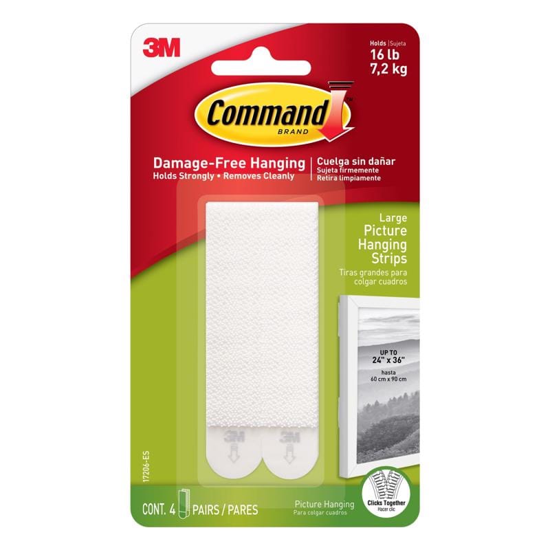 3M 17206-ES Pic Hang Strip Lrg Wht