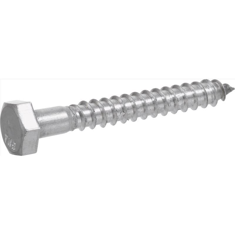 Hillman 0832012 1/4 in. X 3 in. L Hex Stainless Steel Lag Screw 25 pk