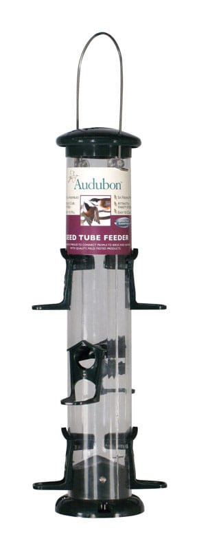 Audubon 23920 Wild Bird 2 lb Plastic Tube Bird Feeder 6 ports