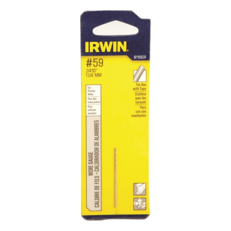 Irwin 81159ZR #59 X 1-5/8 in. L High Speed Steel Wire Gauge Bit Straight Shank 1 pc