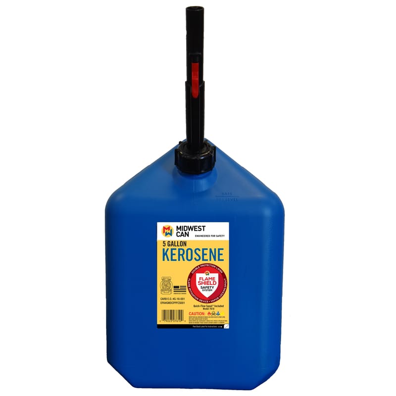 Midwest Can 7610 Quick Flow Spout HDPE Kerosene Can 5 gal
