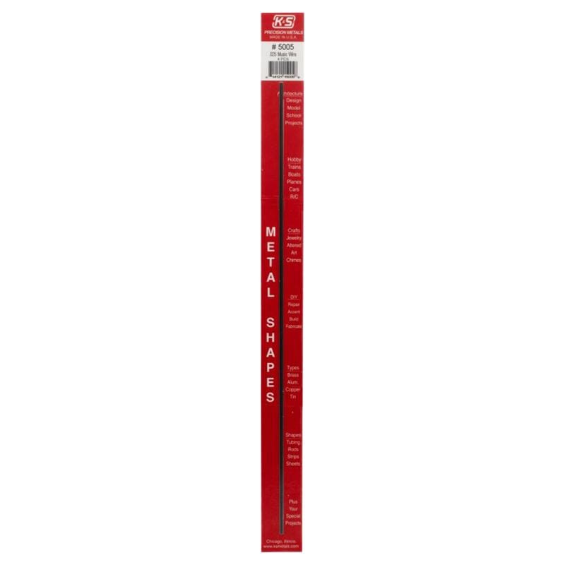 K&S 5005 0.25 in. D X 1 ft. L Steel 22 Ga. Music Wire