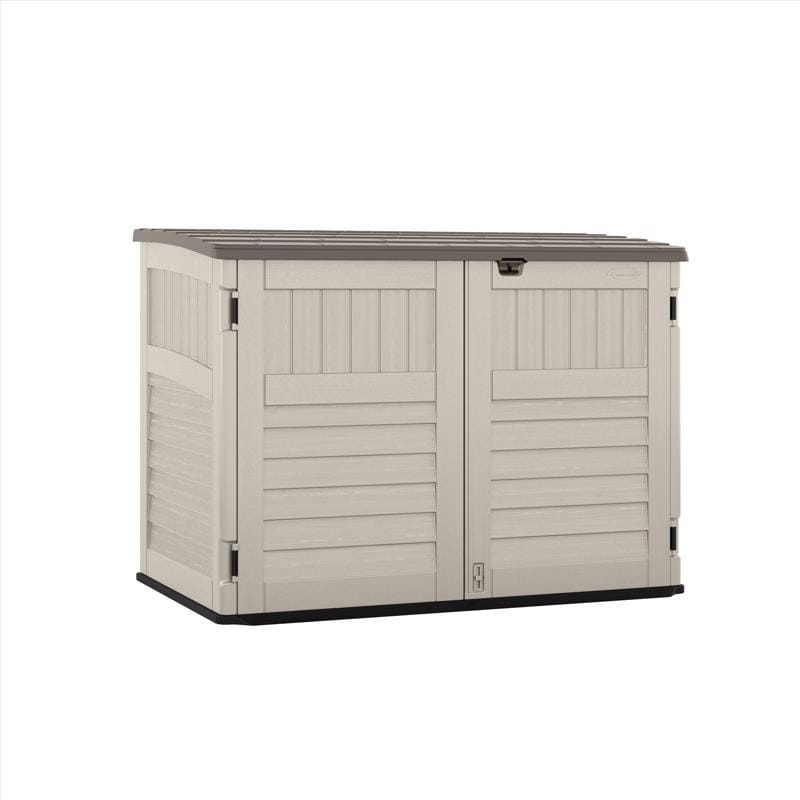 Suncast BMS4720 The Stow-Away 6 ft. x 4 ft. Resin Horizontal Pent Storage Shed with Floor Kit