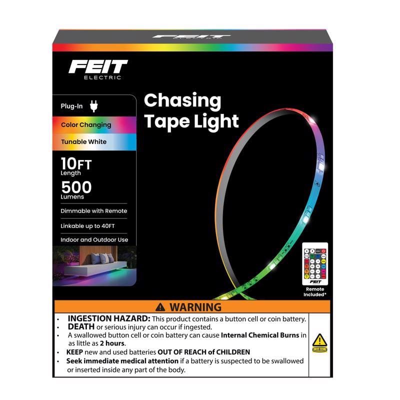 Feit TAPE120/CHASE 10 ft. L Color Changing Plug-In LED Tape Light 1 pk