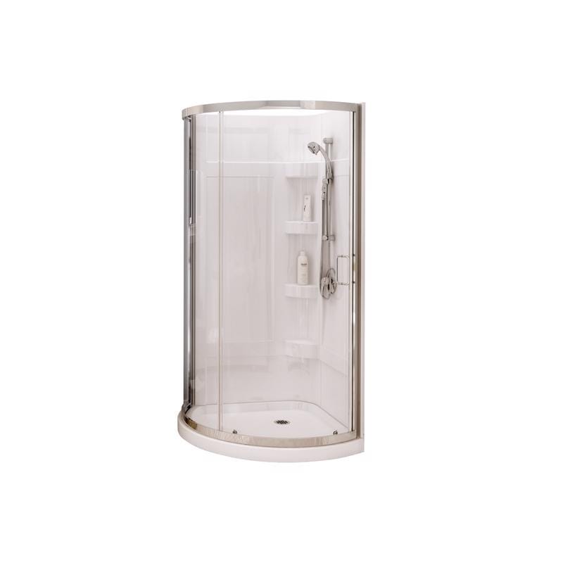Maax 300001000001102 Cyrene 76 in. H X 34 in. W Chrome White Framed Shower Kit