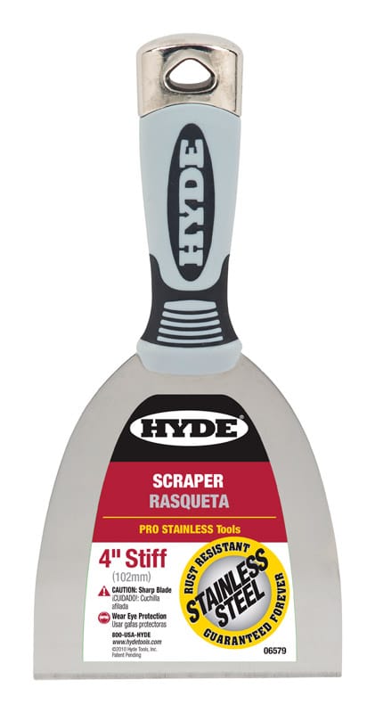 Hyde 06579 4 in. W Stainless Steel Stiff Scraper