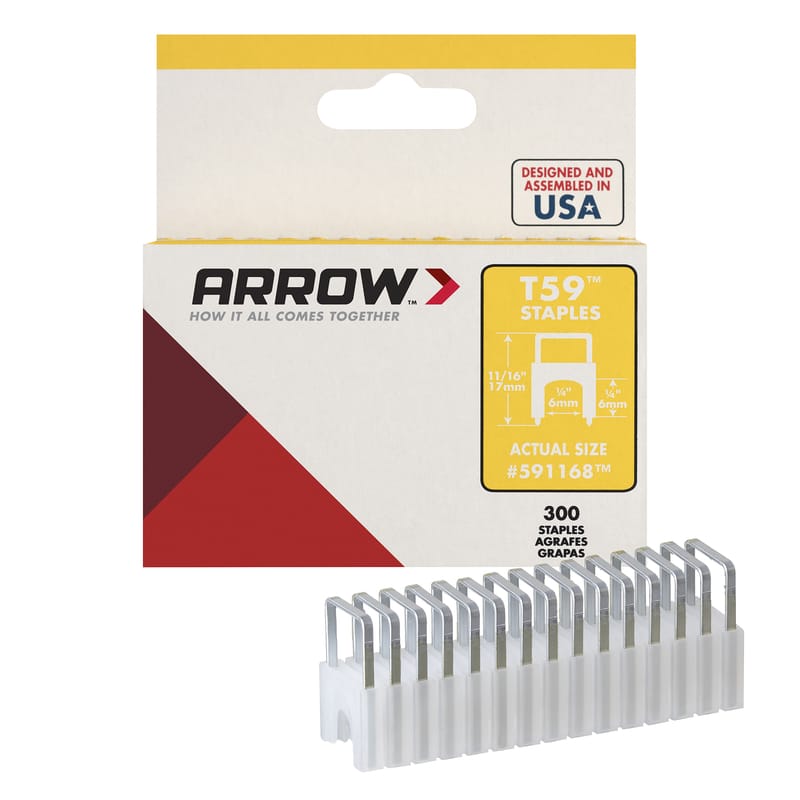 Arrow 591168 T59 1/2 in. W X 1/4 in. L 18 Ga. Wide Crown Insulated Staples 300 pk