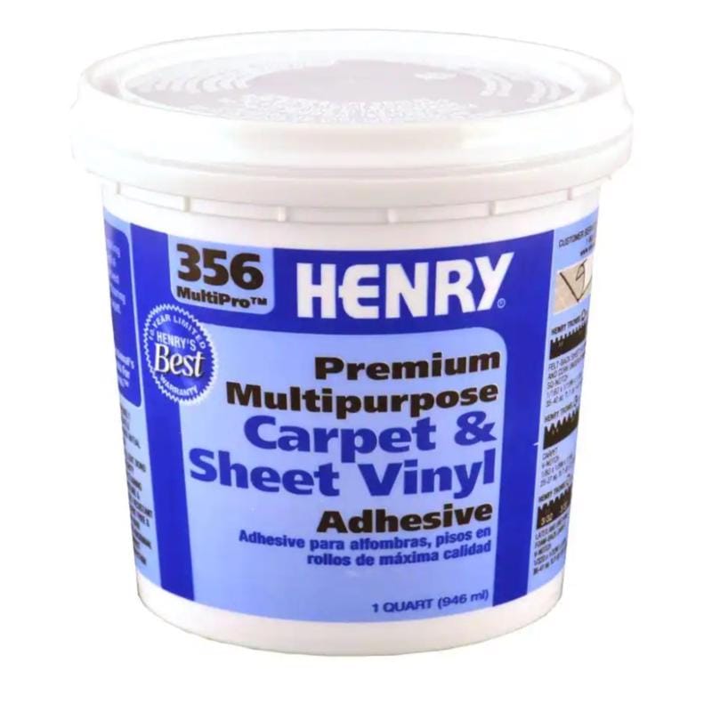 Henry 12072 356 MultiPro Premium Multipurpose High Strength White Carpet & Sheet Vinyl Adhesive 1 qt