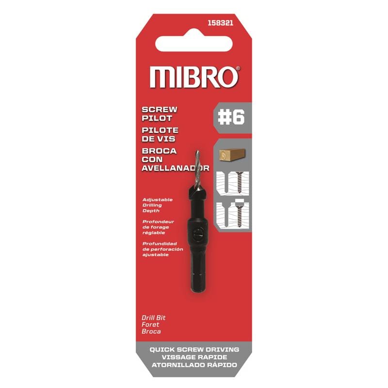 Richelieu 158321 Mibro #6 X 2.5 in. L Steel Screw Pilot Pilot Drill Bit Straight Shank 1 pk