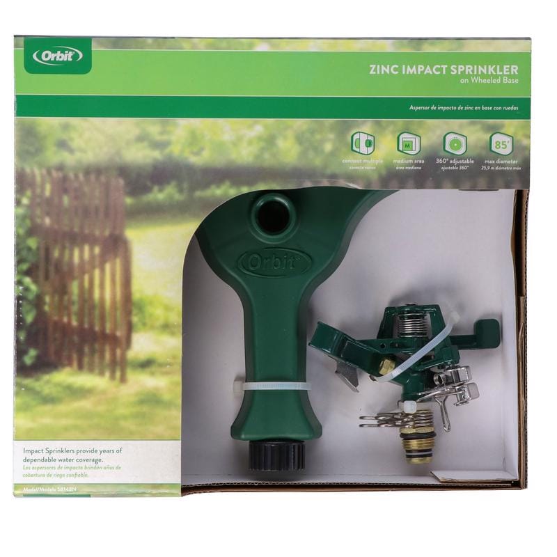 Orbit 58148N Plastic Wheeled Base Impact Sprinkler 5670 sq ft 1 pk