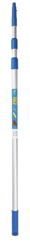 Ettore 43009 REA-C-H Telescoping 8 ft. L X 1 in. D Aluminum Extension Pole Silver/Blue