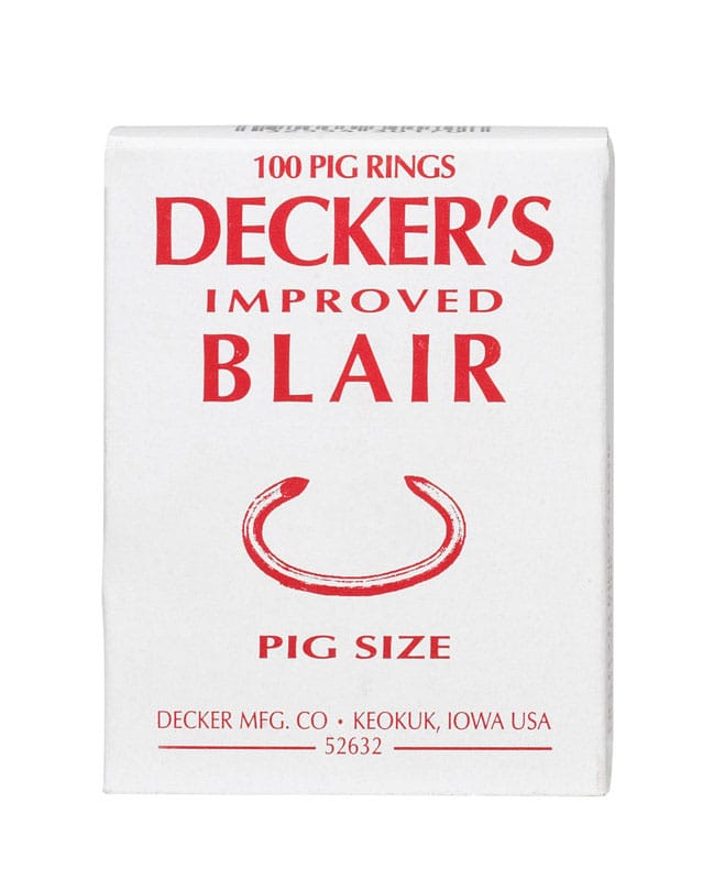 Decker 4 12.5 Ga. Animal Ring For Pig 100 pk