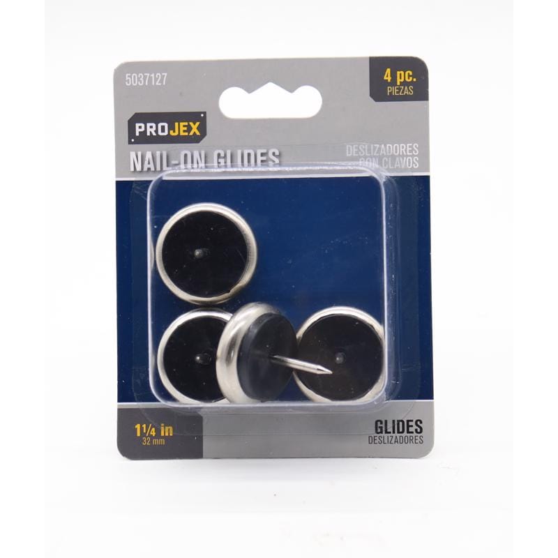 Projex P0138 Silver 1-1/4 in. Nail-On Nickel Chair Glide 4 pk