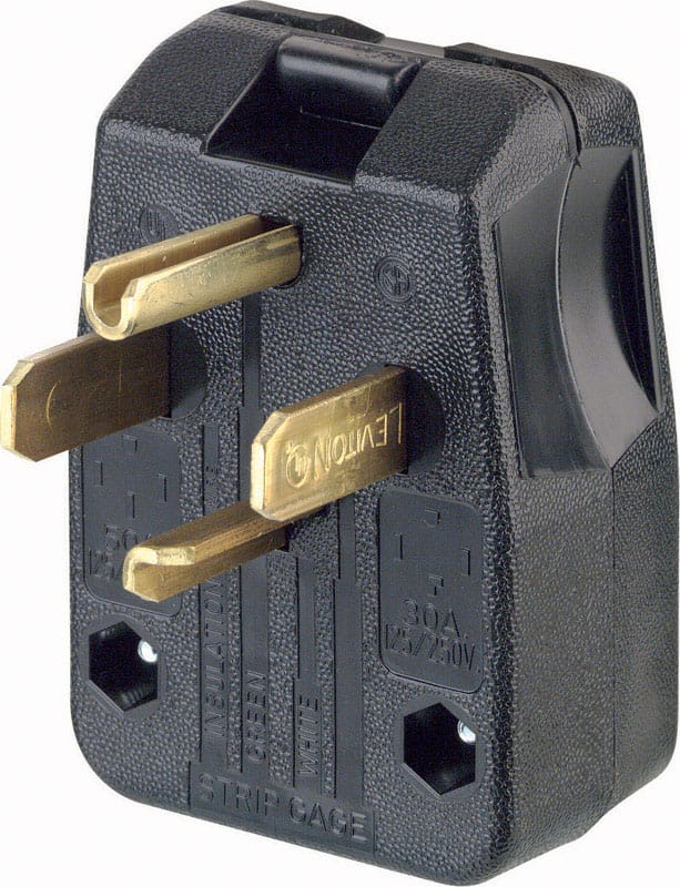 Leviton 00275-00E Commercial Thermoplastic Straight Blade Plug 14-30P/14-50P 14-6 AWG 3 Pole 4 Wire