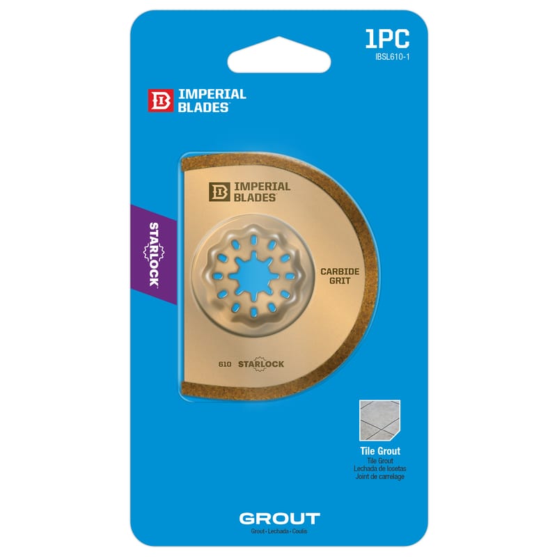 Imperial Blades IBSL610-1 Starlock 2-3/8 in. L X 3 in. W Carbide Grit Segmented Round Oscillating Blade 1 pk