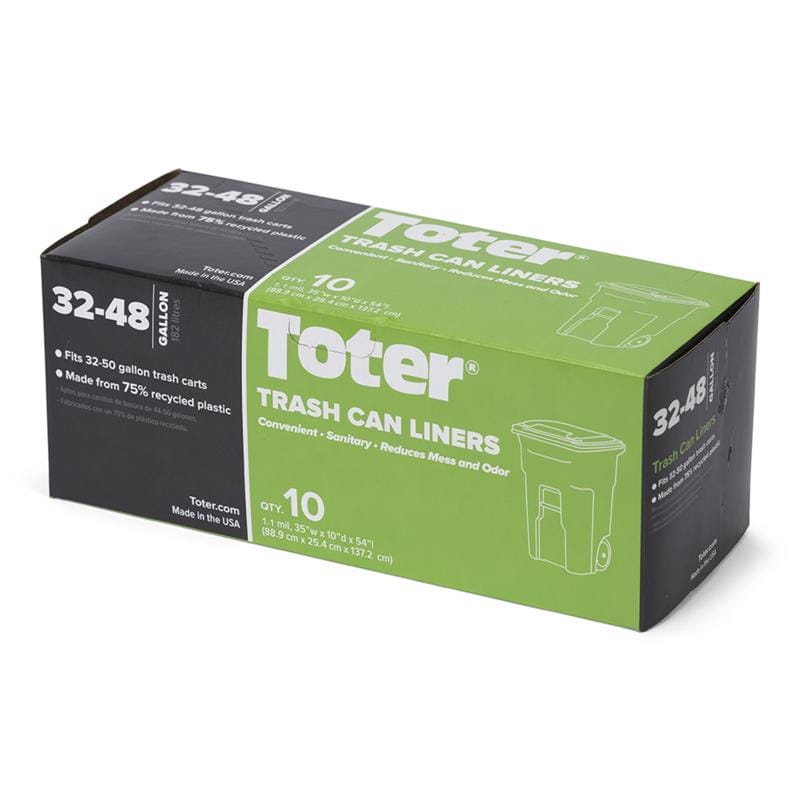 Toter GB048-R8000 48 gal Cart Liner Quick Tie 10 pk