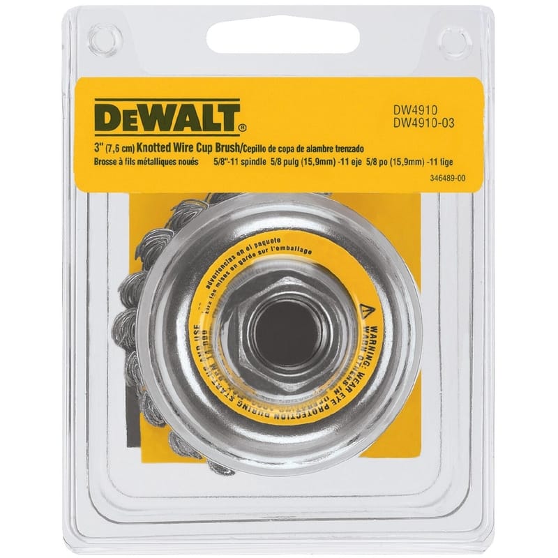 Dewalt DW4910 3 in. D X 5/8-11 in. Carbon Steel Cup Brush 14000 rpm 1 pc