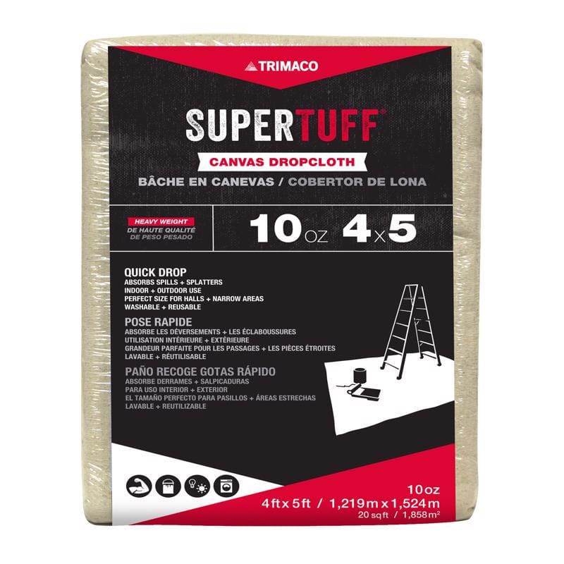 Trimaco 51125 SuperTuff 4 ft. W X 5 ft. L 10 oz Canvas Drop Cloth 1 pk