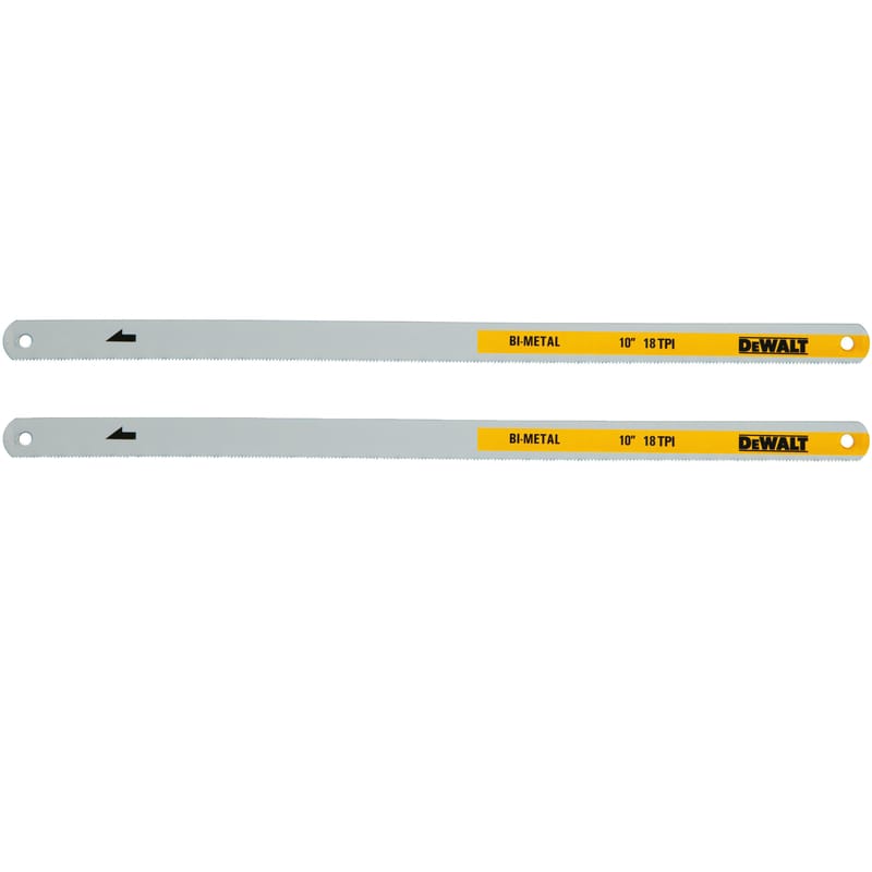 Dewalt DWHT20548 10 in. High Carbon Steel Hacksaw Blades 18 TPI 2 pk