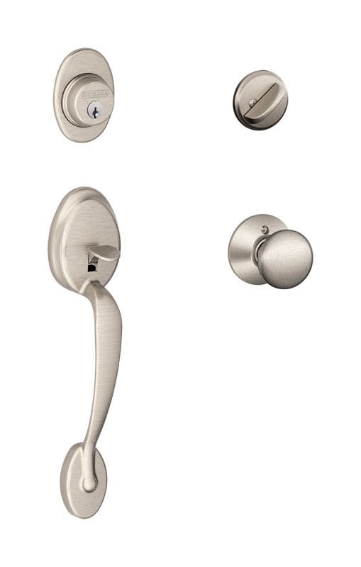 Schlage F60NPLY619 Classic / Contemporary Satin Nickel Handleset