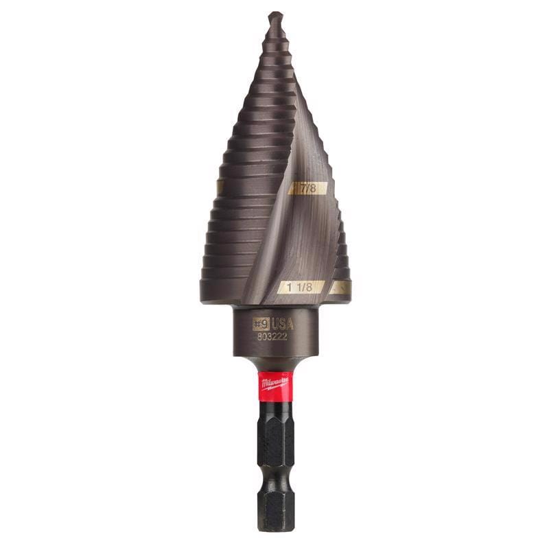 Milwaukee 48-89-9249 Shockwave 7/8 to 1-1/8 in. High Speed Steel #9 Impact Step Drill Bit Quick-Change Hex Shan