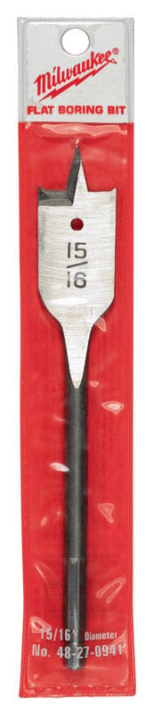 Milwaukee 48-27-0941 15/16 in. D X 6 in. L Flat Boring Auger Bit Carbon Steel 1 pc