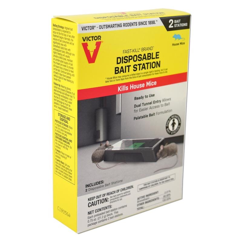 Victor M914 Fast-Kill Brand Toxic Oat Bait Station Blocks For Mice 0.75 oz 2 pk