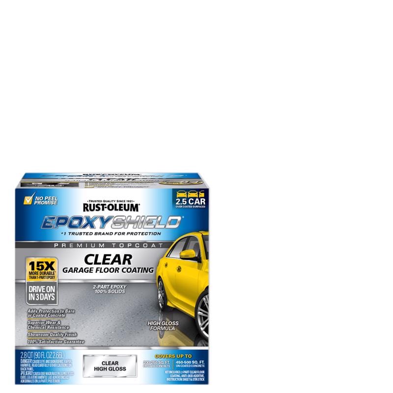 Rust-Oleum 292514 EpoxyShield High Gloss Clear Premium Floor Coating Kit 90 oz