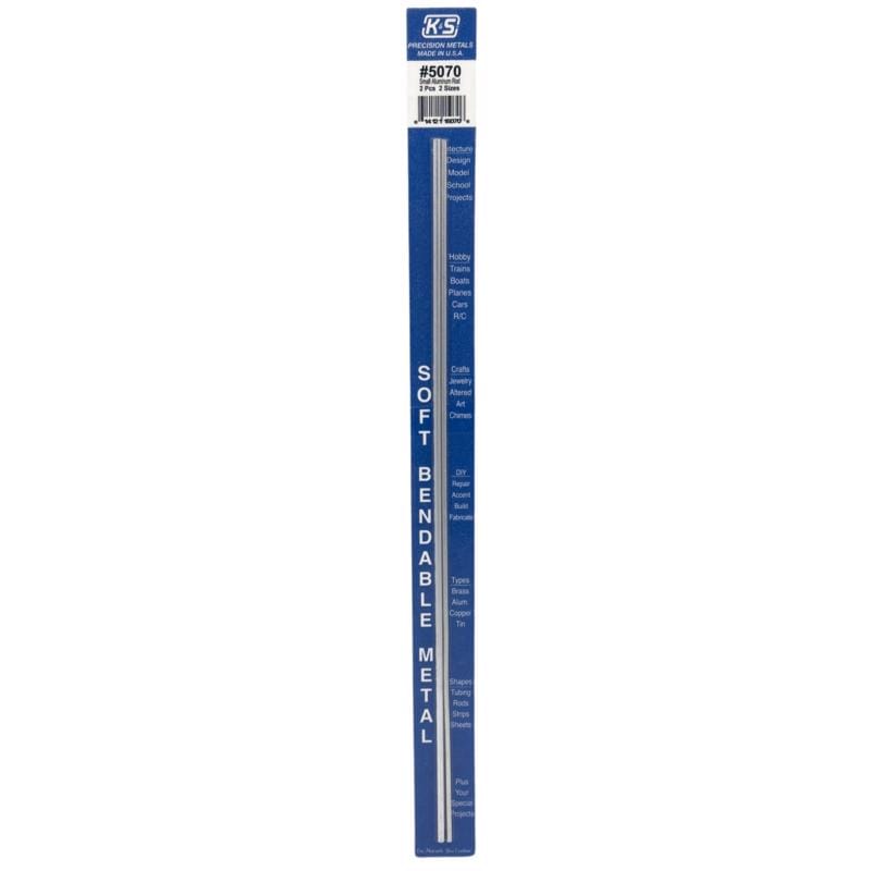 K&S 5070 12 in. L X 3/32 and 1/8 in. D Aluminum Rod 2 pk