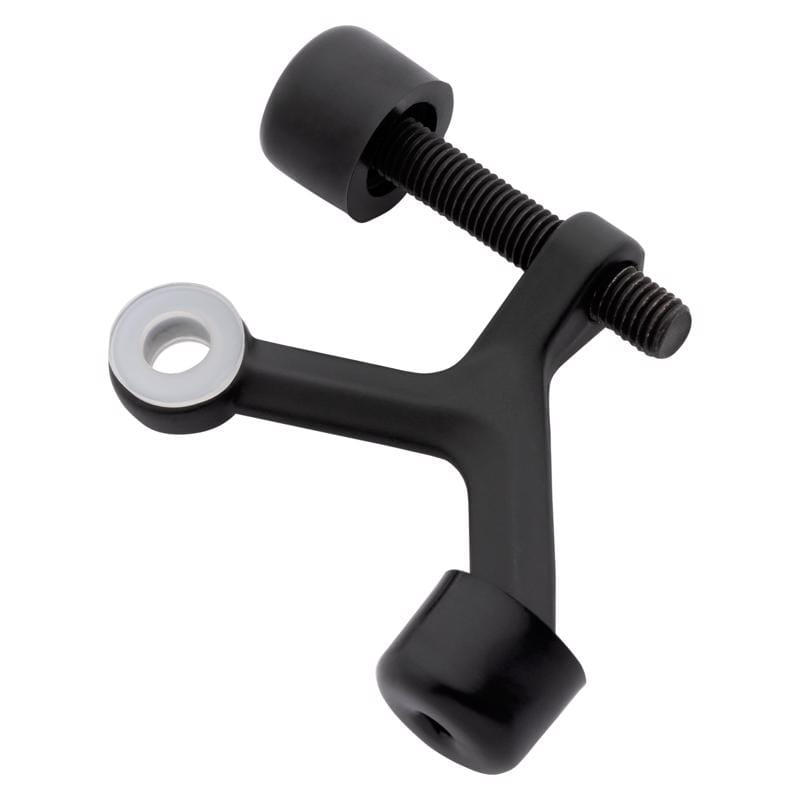 National Hardware N830-580 Zinc Matte Black Hinge Pin Door Stop Mounts to door 0.63 in.