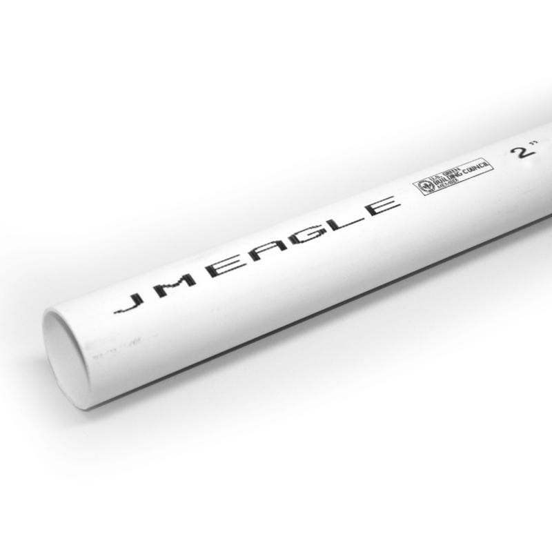 JM Eagle 5173 SDR26 PVC Pressure Pipe 2 in. D X 10 ft. L Plain End 160 psi