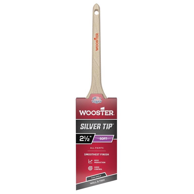 Wooster 5224-2 1/2 Silver Tip 2-1/2 in. Soft Thin Angle Paint Brush