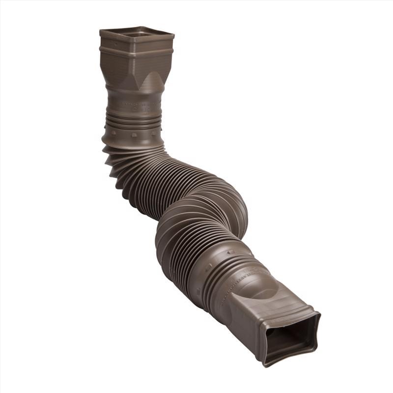 Amerimax 85019 Flex-A-Spout 4.5 in. H X 4.5 in. W X 55 in. L Brown Vinyl Downspout Extension