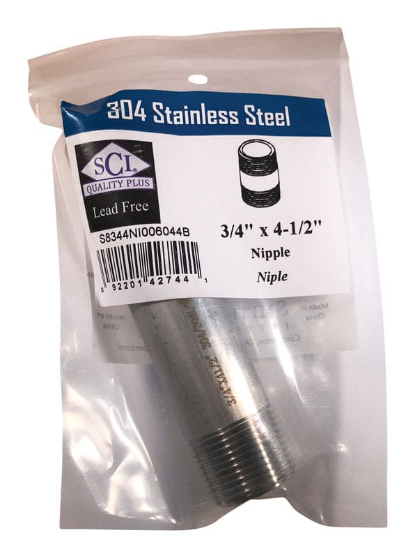 Smith-Cooper 4632101470 3/4 in. MPT Stainless Steel 4-1/2 in. L Nipple