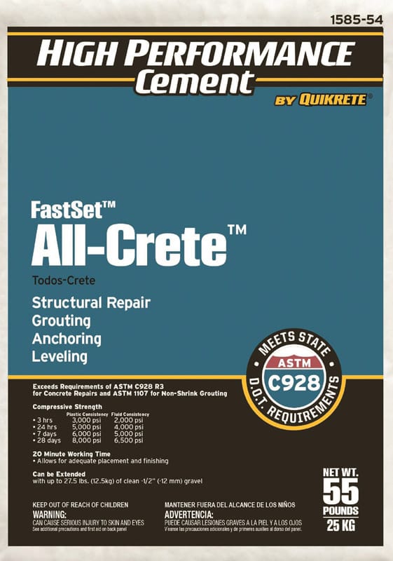Quikrete 1585-54 FastSet All-Crete Anchoring Cement 55 lb