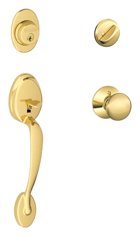 Schlage F60PLYXPLY505 Plymouth Bright Brass Handleset