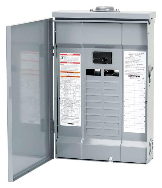 Square D HOM2040M100PRB HomeLine 100 amps 120/240 V 20 space 40 circuits Combination Mount Main Breaker Load Center