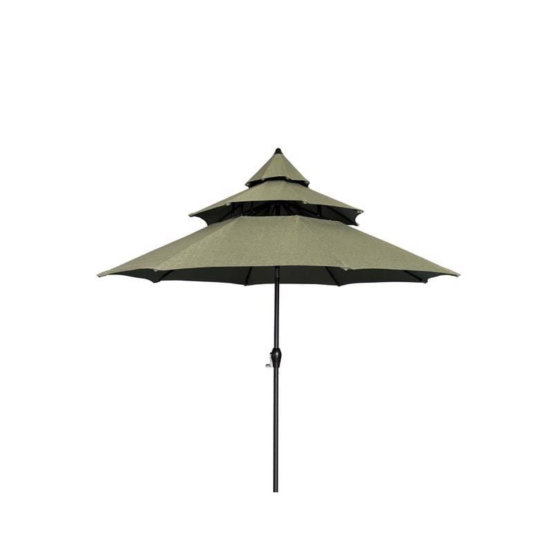 Living Accents YQ106BK-GR Pagoda 9 ft. Tiltable Green Patio Umbrella