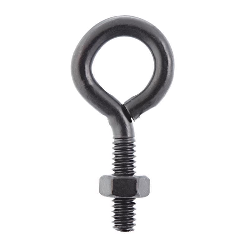 Wright 02-3456-315 1/4 in. X 2 in. L Black Steel Eyebolt Nut Included