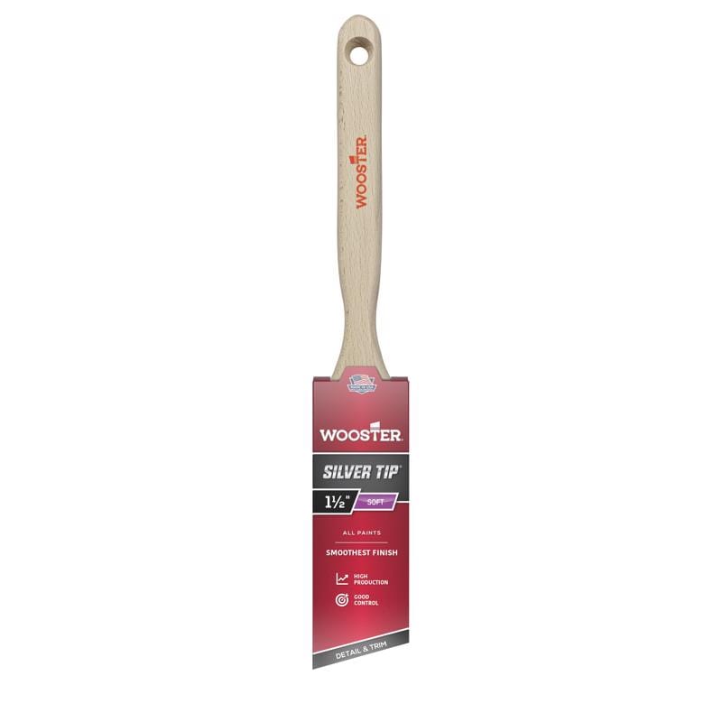 Wooster 5221-1 1/2 Silver Tip 1-1/2 in. Soft Angle Paint Brush