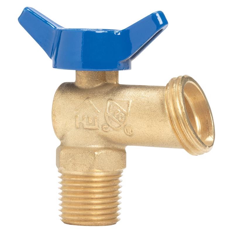 Homewerks VBDQTRC3 1/2 in. MIP X 3/4 in. MHT Brass Boiler Drain