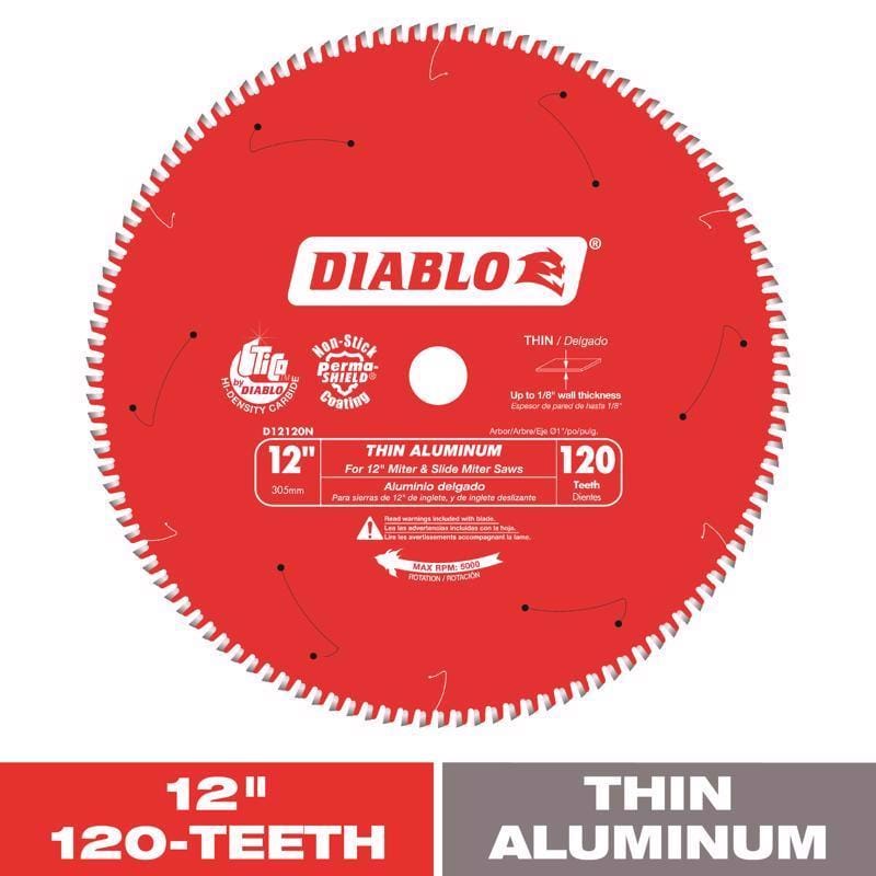 Diablo D12120N 12 in. D X 1 in. TiCo Hi-Density Carbide Circular Saw Blade 120 teeth 1 pk