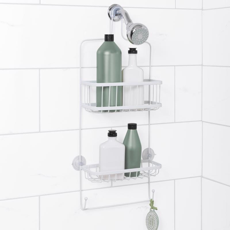 Zenna Home 7617WW 26.13 in. H X 10.38 in. W X 4.13 in. L Chrome White Shower Caddy