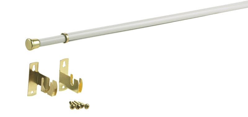 Kenney KN391/1NP White Traditional/Transitional Sash Rod 28 in. L X 48 in. L