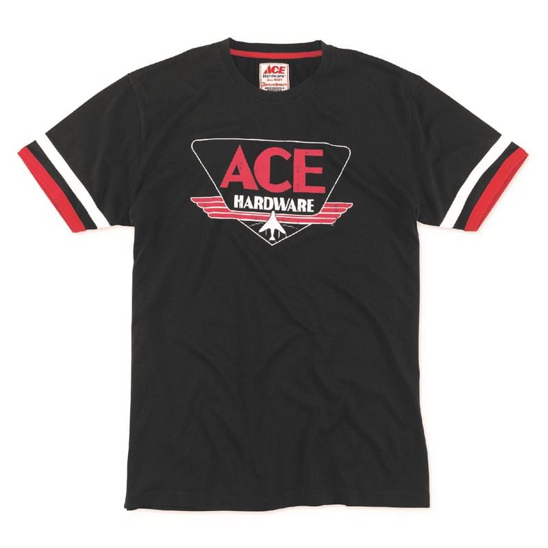 Ace Vintage Threads SRJ002A BLK-2X XXL Short Sleeve Men's Crew Neck Black Tee Shirt
