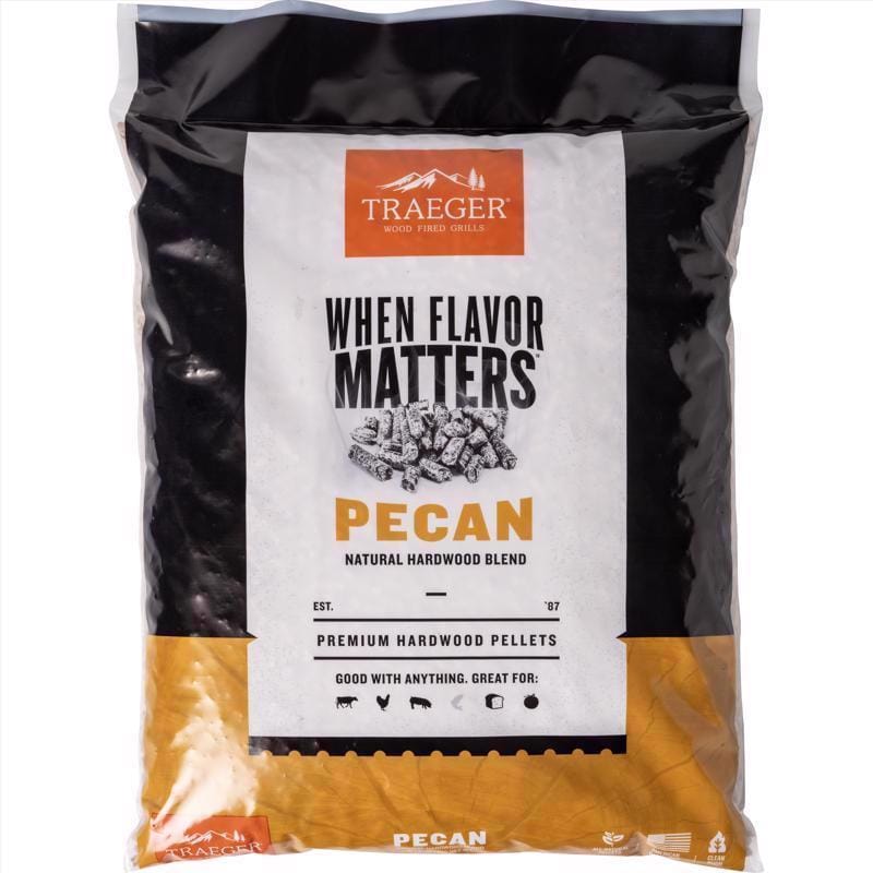 Traeger Pellet Grill PEL314 Traeger Premium All Natural Pecan Hardwood Pellets 20 lb